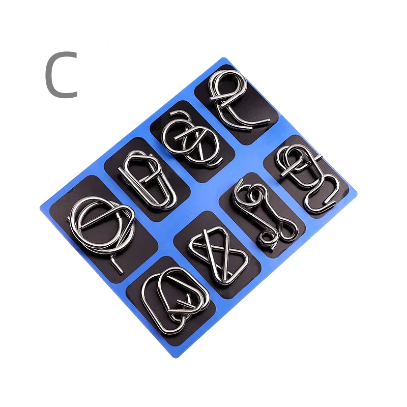 Nine Links Full Set of Educational Toys Difficult People' Intellectual Toys Luban Lock Hole Open Lock Adult Student Ring Release