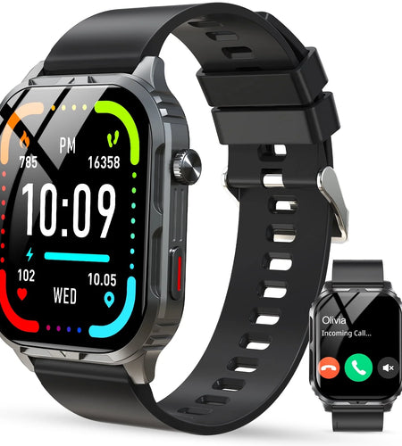 Smart Watch for Android and Iphone, H5 IP68 Waterproof Smartwatch for Women Men , Smart Watch with Bluetooth Call(Answer/Make Calls), Black