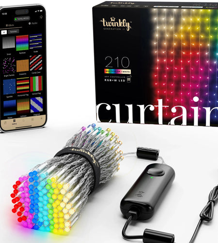 Curtain App-Controlled Smart 210 Multicolor RGB+W LED Christmas Lights