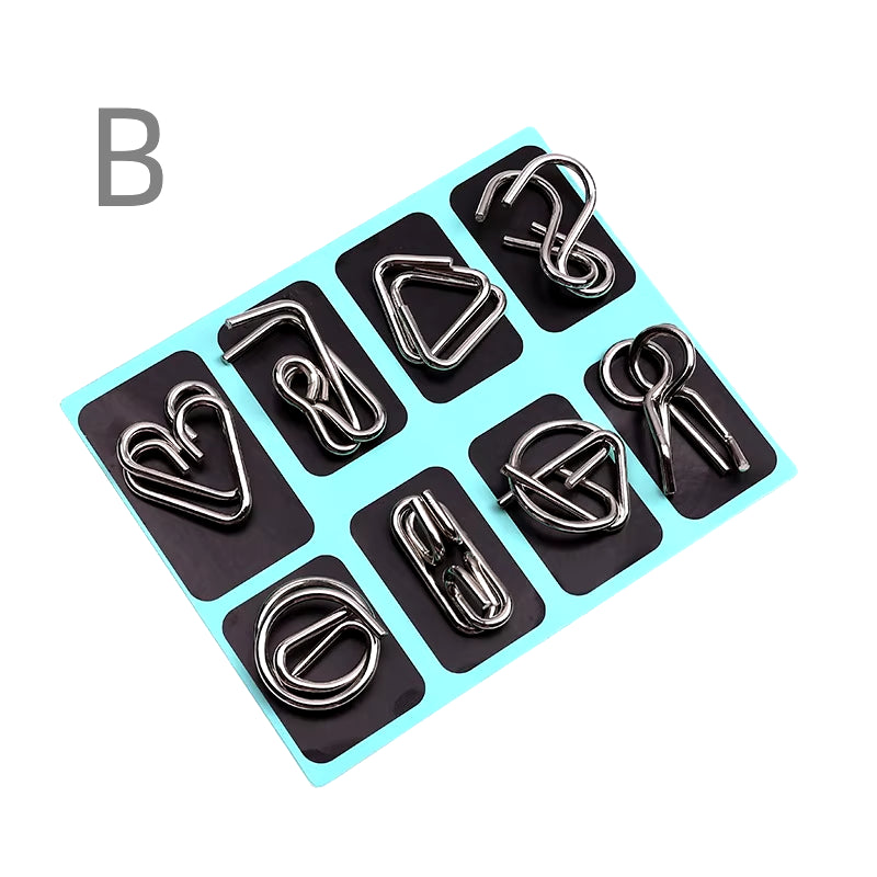 Nine Links Full Set of Educational Toys Difficult People' Intellectual Toys Luban Lock Hole Open Lock Adult Student Ring Release