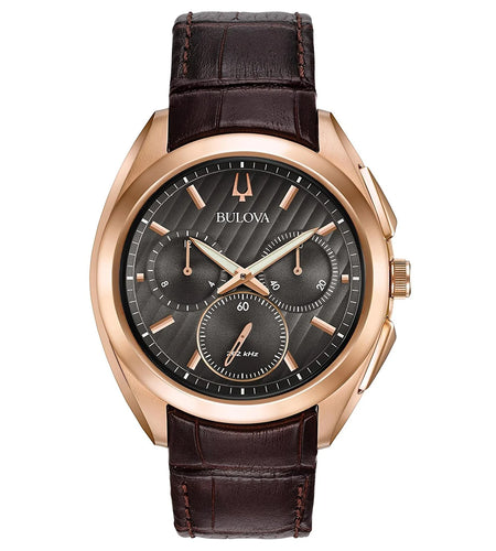 Men'S Curv Stainless Steel/Rose Gold Watch 97A124