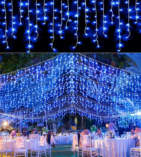 Christmas Lights Waterfall Outdoor Decoration 5M Droop 0.4-0.6M Led Lights Curtain String Lights Party Ggarden Eaves Decoration