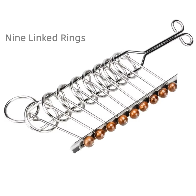 Nine Links Full Set of Educational Toys Difficult People' Intellectual Toys Luban Lock Hole Open Lock Adult Student Ring Release