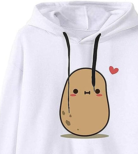 Teen Girls Hooded Sweatshirt Womens Long Sleeve Cute Hoodies Pullover Tops