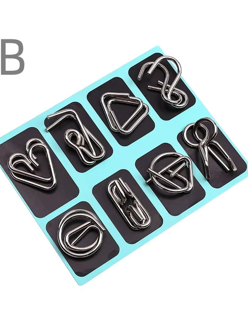 Load image into Gallery viewer, Nine Links Full Set of Educational Toys Difficult People&#39; Intellectual Toys Luban Lock Hole Open Lock Adult Student Ring Release
