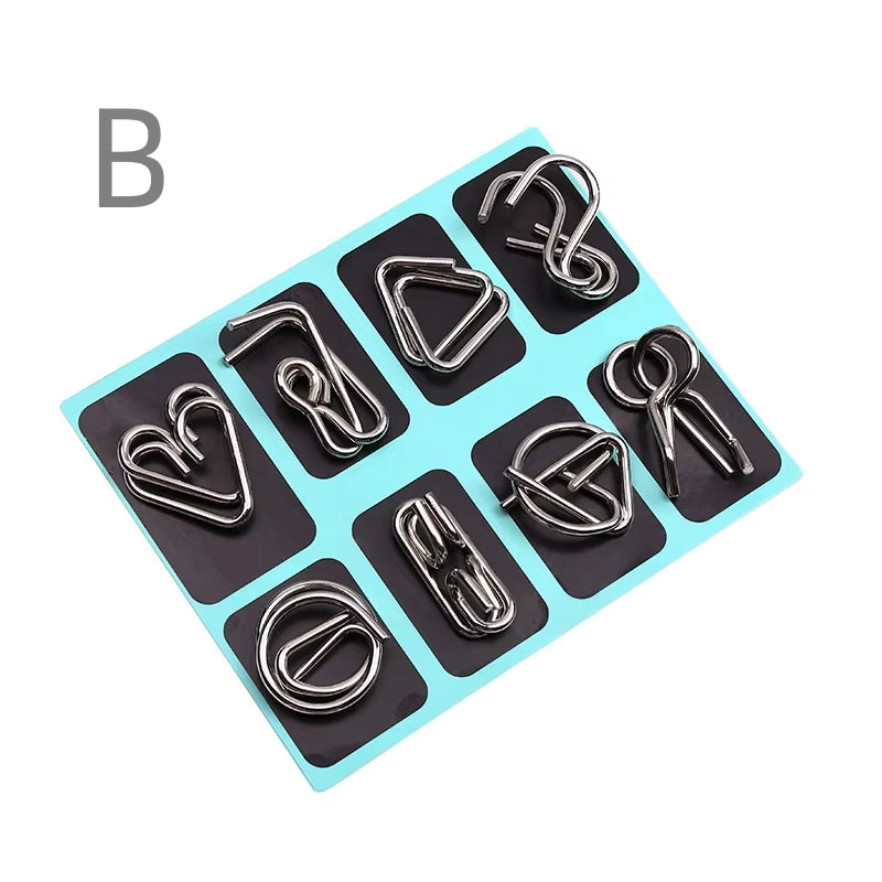 Nine Links Full Set of Educational Toys Difficult People' Intellectual Toys Luban Lock Hole Open Lock Adult Student Ring Release