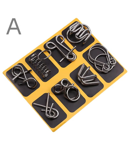 Nine Links Full Set of Educational Toys Difficult People' Intellectual Toys Luban Lock Hole Open Lock Adult Student Ring Release