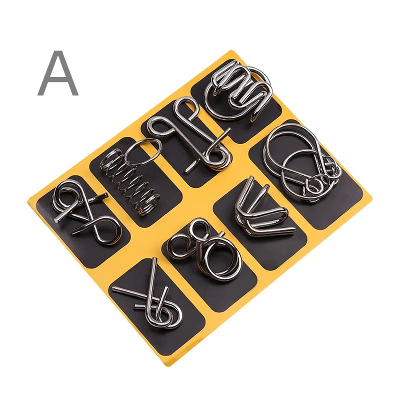 Nine Links Full Set of Educational Toys Difficult People' Intellectual Toys Luban Lock Hole Open Lock Adult Student Ring Release