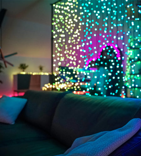 Curtain App-Controlled Smart 210 Multicolor RGB+W LED Christmas Lights