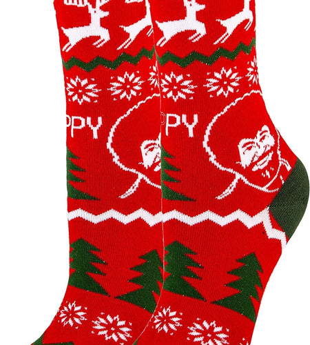 Oooh Yeah Women'S Novelty Crew Socks, Funny Socks for Bob Ross, Holiday Socks, Christmas Socks, Crazy Socks