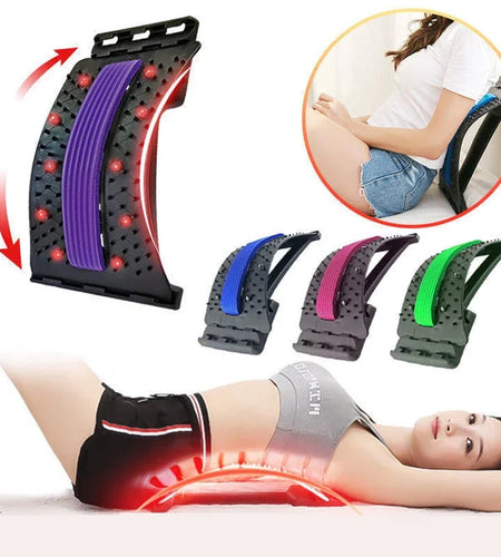 Magnetotherapy Multi-Level Adjustable Back Massager Stretcher Waist Neck Fitness Lumbar Cervical Spine Support Pain Relief