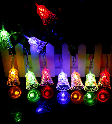 Led Christmas Lights Mini Bells Garland 1.5M 3M 6M Fairy String Lights Battery Operated Christmas Party Tree Decoration for Home