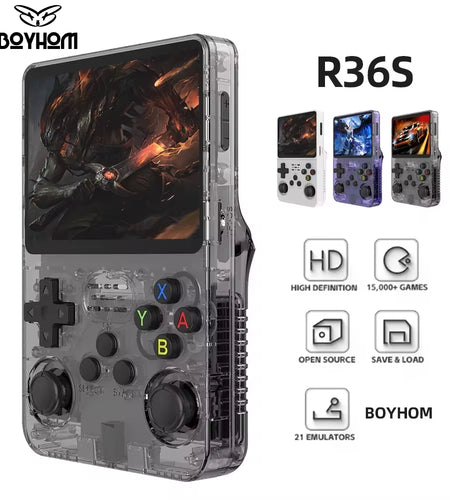 128G R36S Retro Handheld Video Game Console Linux System 3.5 Inch IPS Screen R35S Pro Portable Pocket Video Player 64GB Games